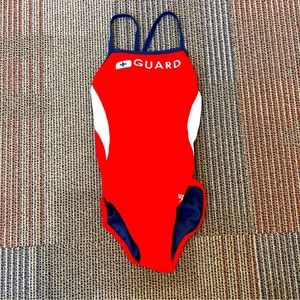 LIFEGUARD SPEEDO one piece red navy size 30